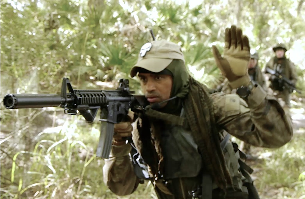 Film still from test scene of the forthcoming short film, Special Operations Group: Salvation.