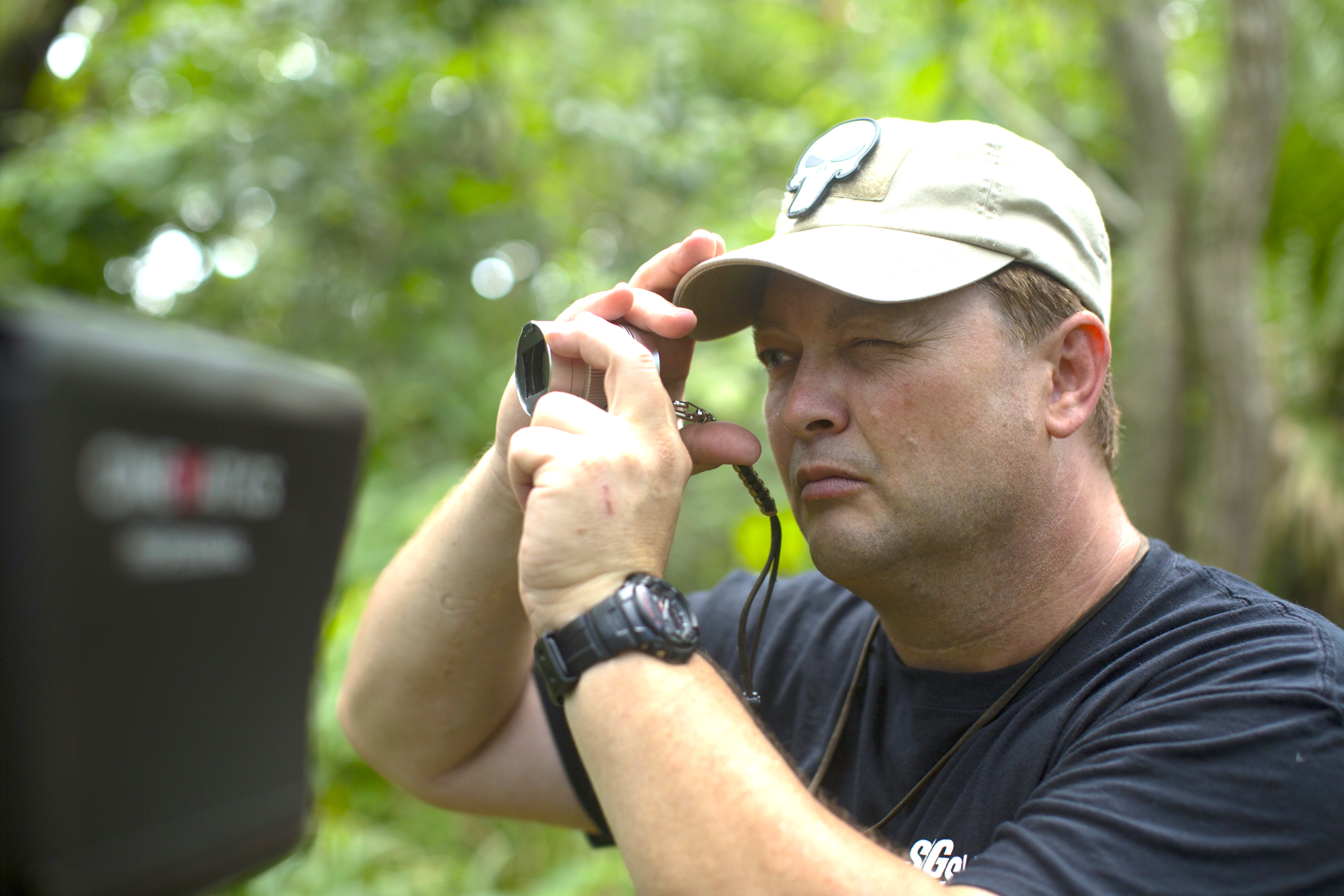 Robert Barnwell on the set of the forthcoming political-military action film short tentatively entitled 