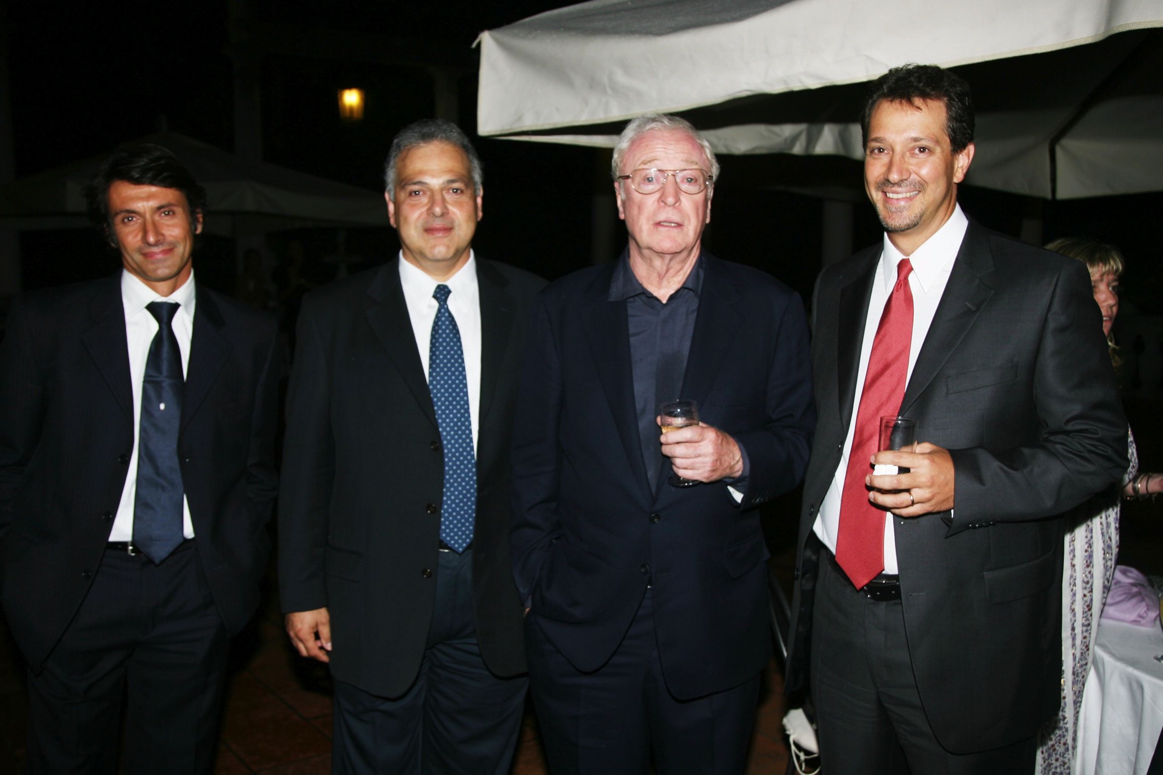 From Left to Right: Sony's Aldo Lemme, Ralph Alexander, Micahel Caine and Paulo Simoes - Venice FIlm Festival 2007 (Sleuth)