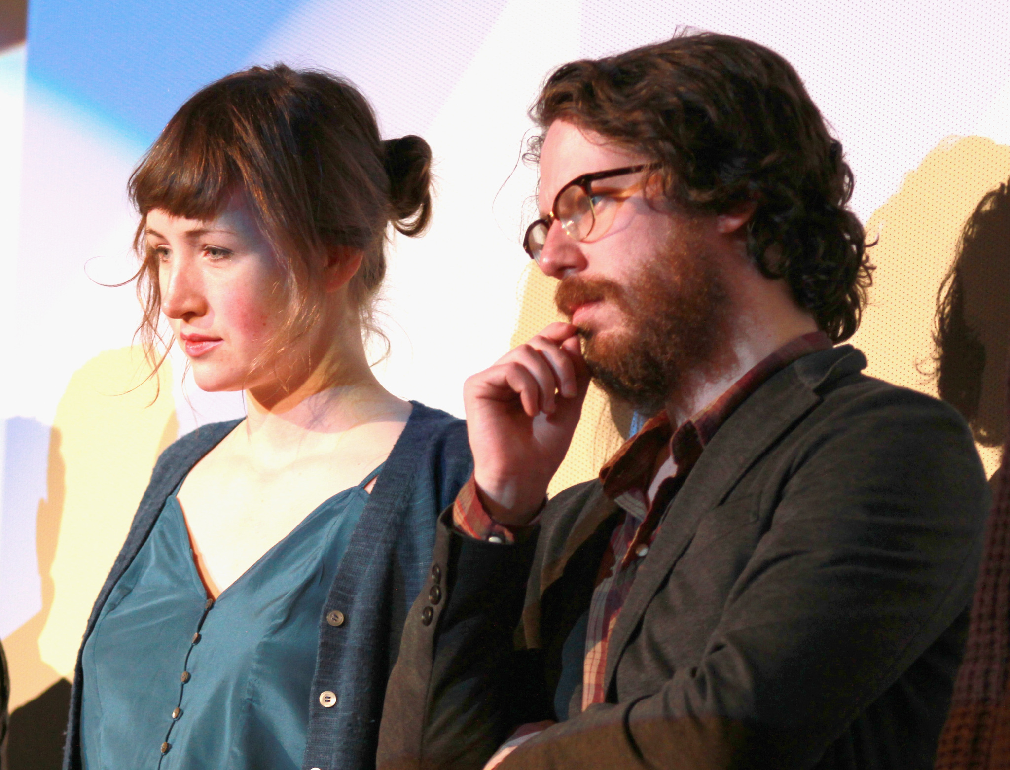 John Gallagher and Kate Lyn Sheil at event of The Heart Machine (2014)