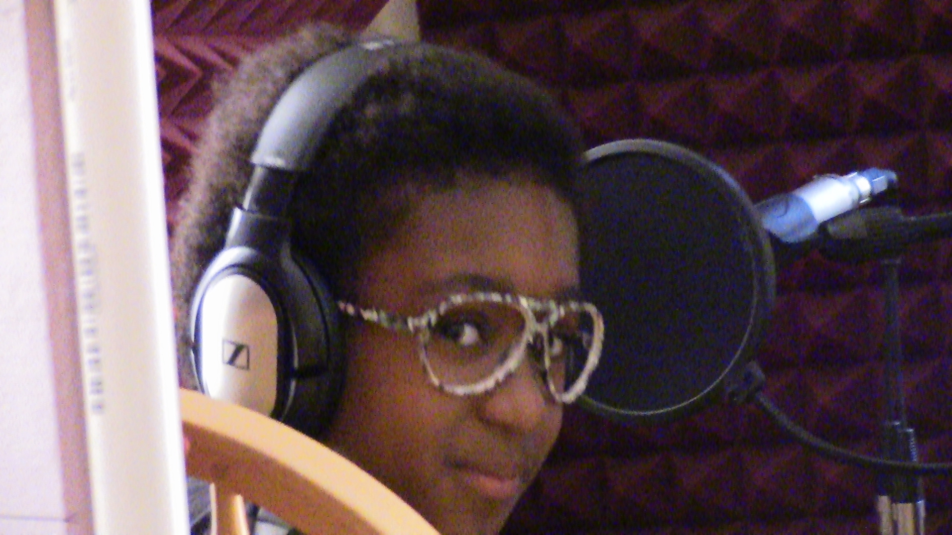 me recording lines for the animated film Moose where I play the lead character.
