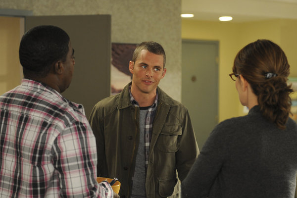 Still of James Marsden, Tina Fey and Tracy Morgan in 30 Rock (2006)