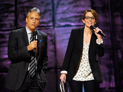 Tina Fey and Jon Stewart