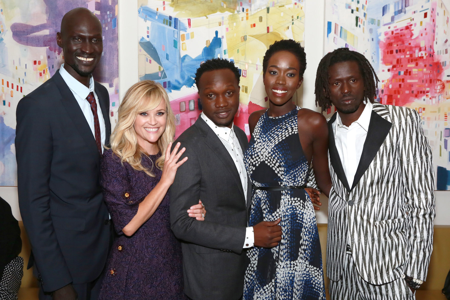 The cast of The Good Lie at TIFF. Ger Duany, Reese Witherspoon, Kuoth Wiel, and Emmanuel Jal.