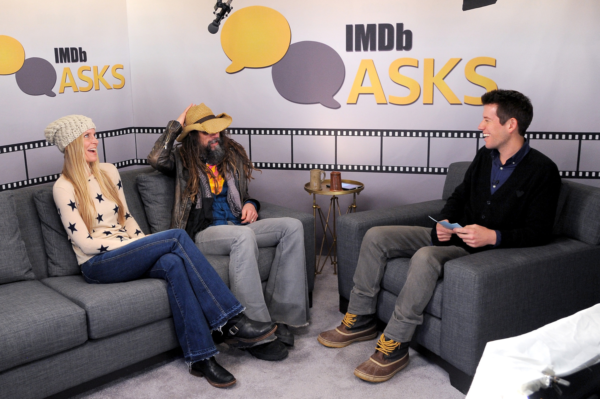 Sheri Moon Zombie, Rob Zombie and Ben Lyons at event of The IMDb Studio (2015)