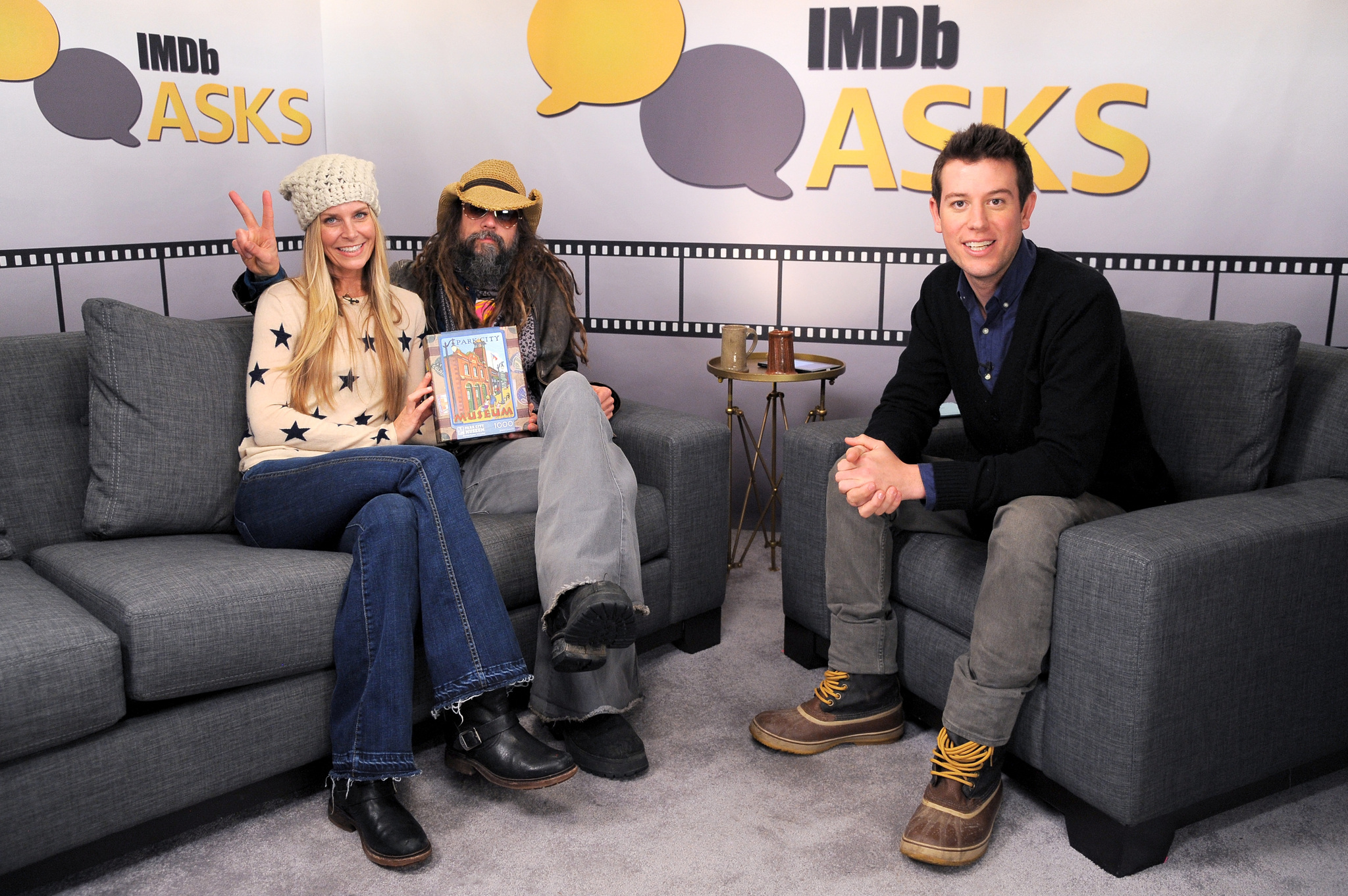 Sheri Moon Zombie, Rob Zombie and Ben Lyons at event of The IMDb Studio (2015)