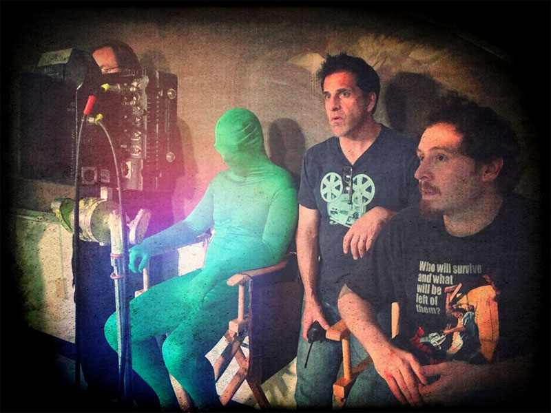 Preparing for VFX shots with green screen artist on thriller feature, PAYMON (June 2013).