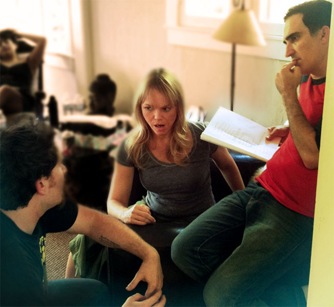 Working with actors; Lauren Bowles and Patrick Fischler for award-winning comedy short film, THE TEST.