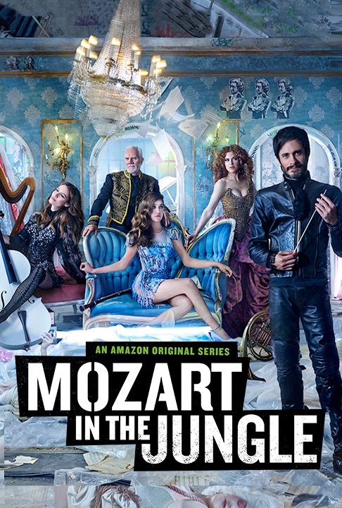 Malcolm McDowell, Bernadette Peters, Saffron Burrows, Gael García Bernal and Lola Kirke in Mozart in the Jungle: Pilot (2014)