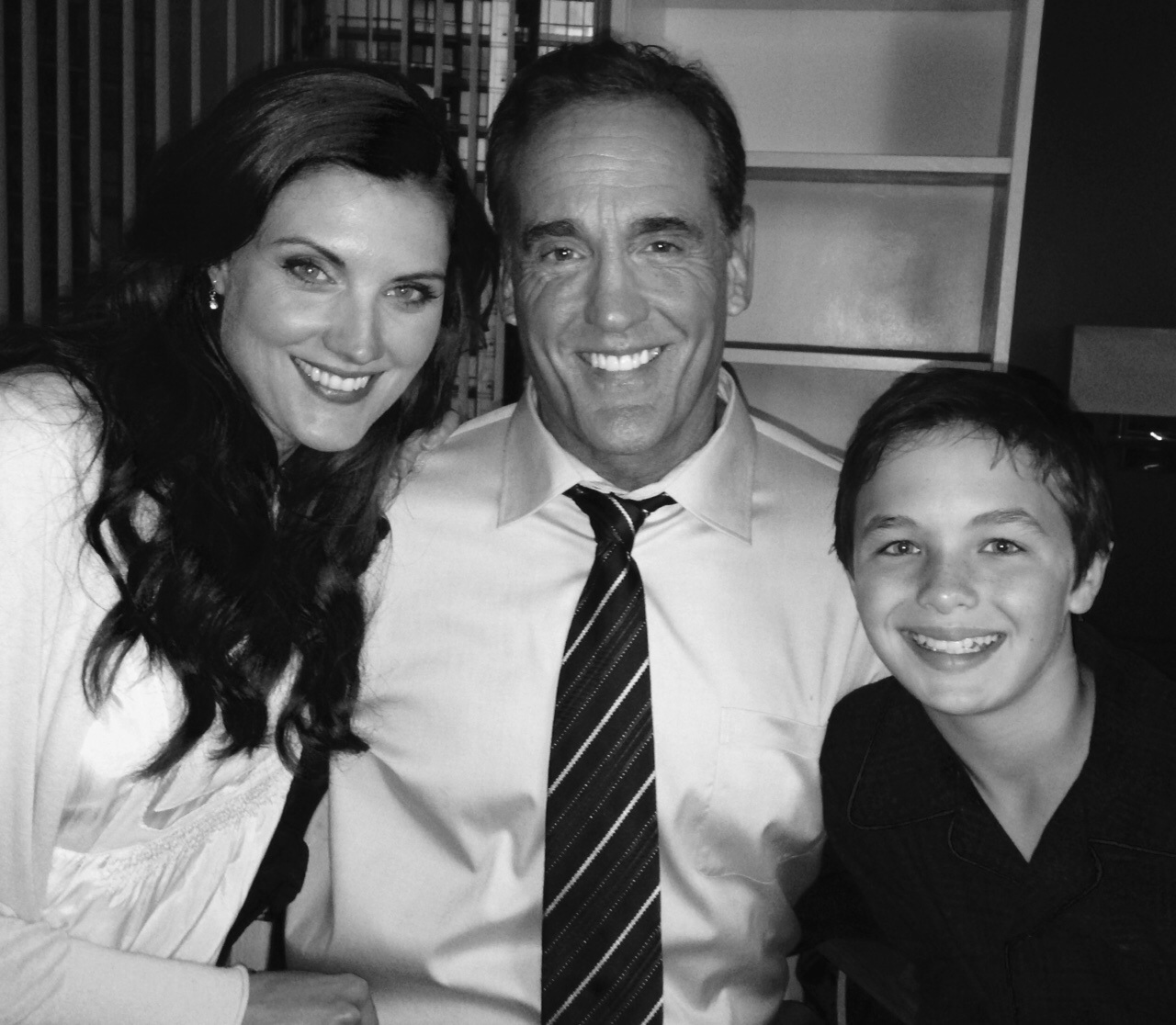 On The Flash set with actress Michelle Harrison and John Wesley Shipp