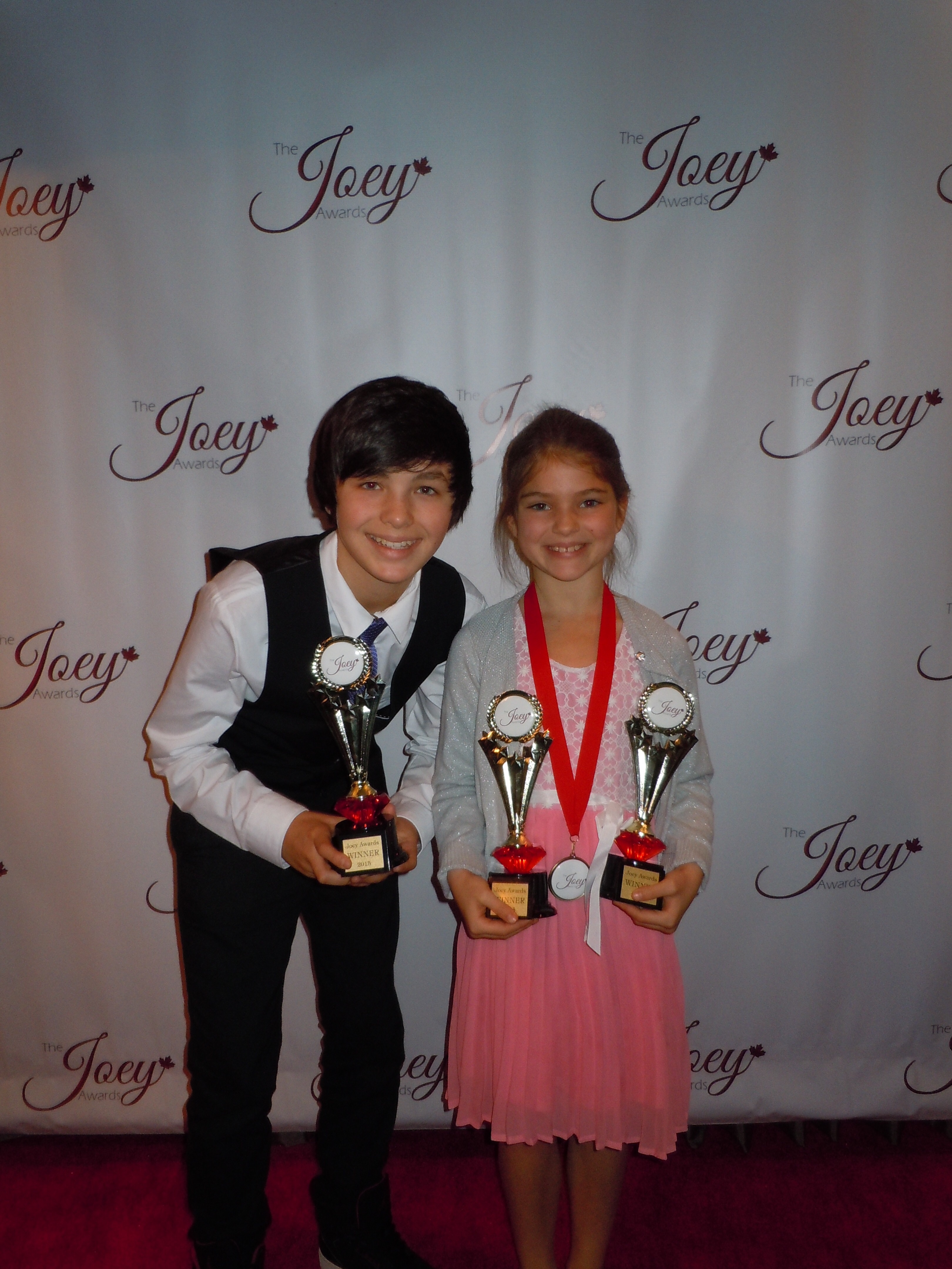 Joey award winners Kayden Magnusun and Logan Williams.