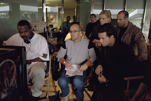 (Left to right) Director F. Gary Gray, producer Donald De Line, Mark Wahlberg, Charlize Theron and Jason Statham.