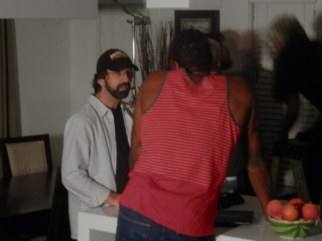 Kevin Matlo discussing a scene on Forbidden Playground with actor Jesse Lipscombe