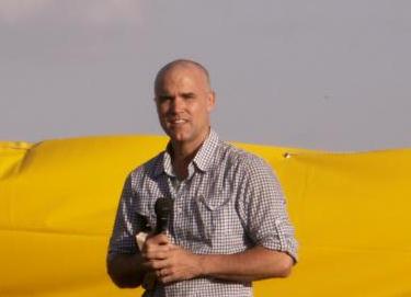 Stephen Spivey speaking in Njoro, Kenya.