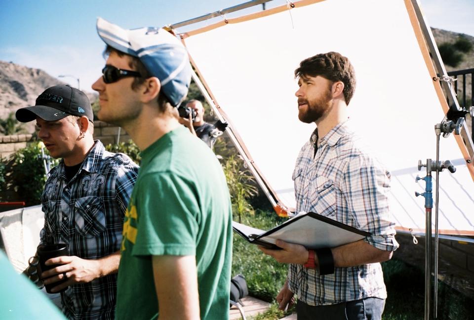 Directors Wess Alley & Nick Kramer on set with DoP Dustin Gardner for 