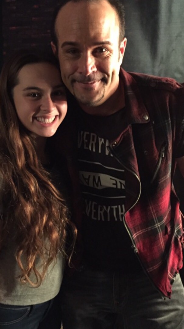 Jade Holden on set of Disney's Girl Meets World with Danny Mcnulty aka Janitor Harley.