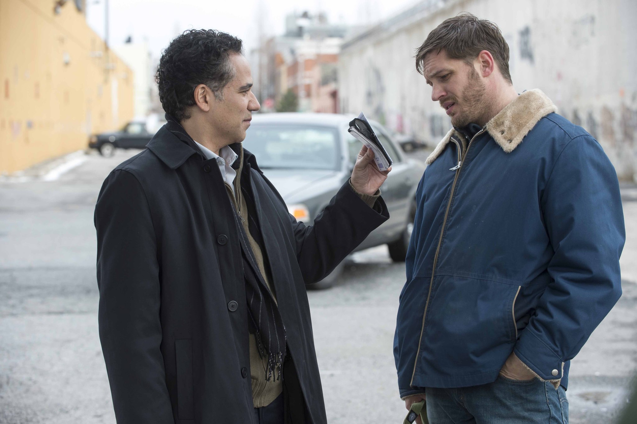 Still of Tom Hardy and John Ortiz in The Drop (2014)