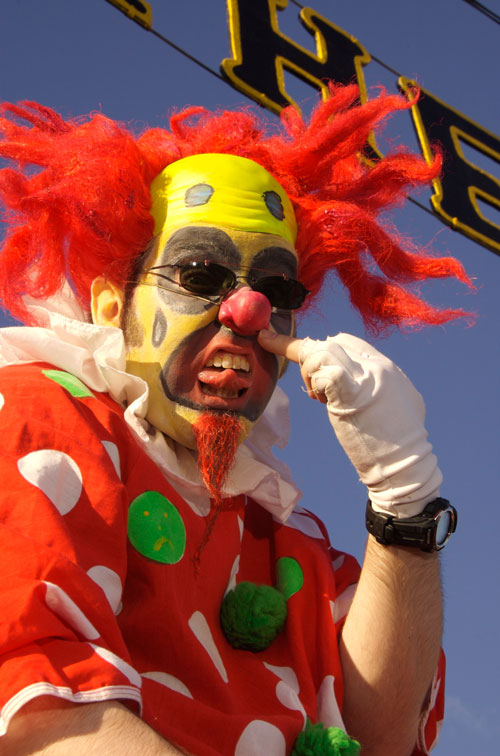 Blight the Clown (AKA Brian A. Bernhard) at Coney Island.