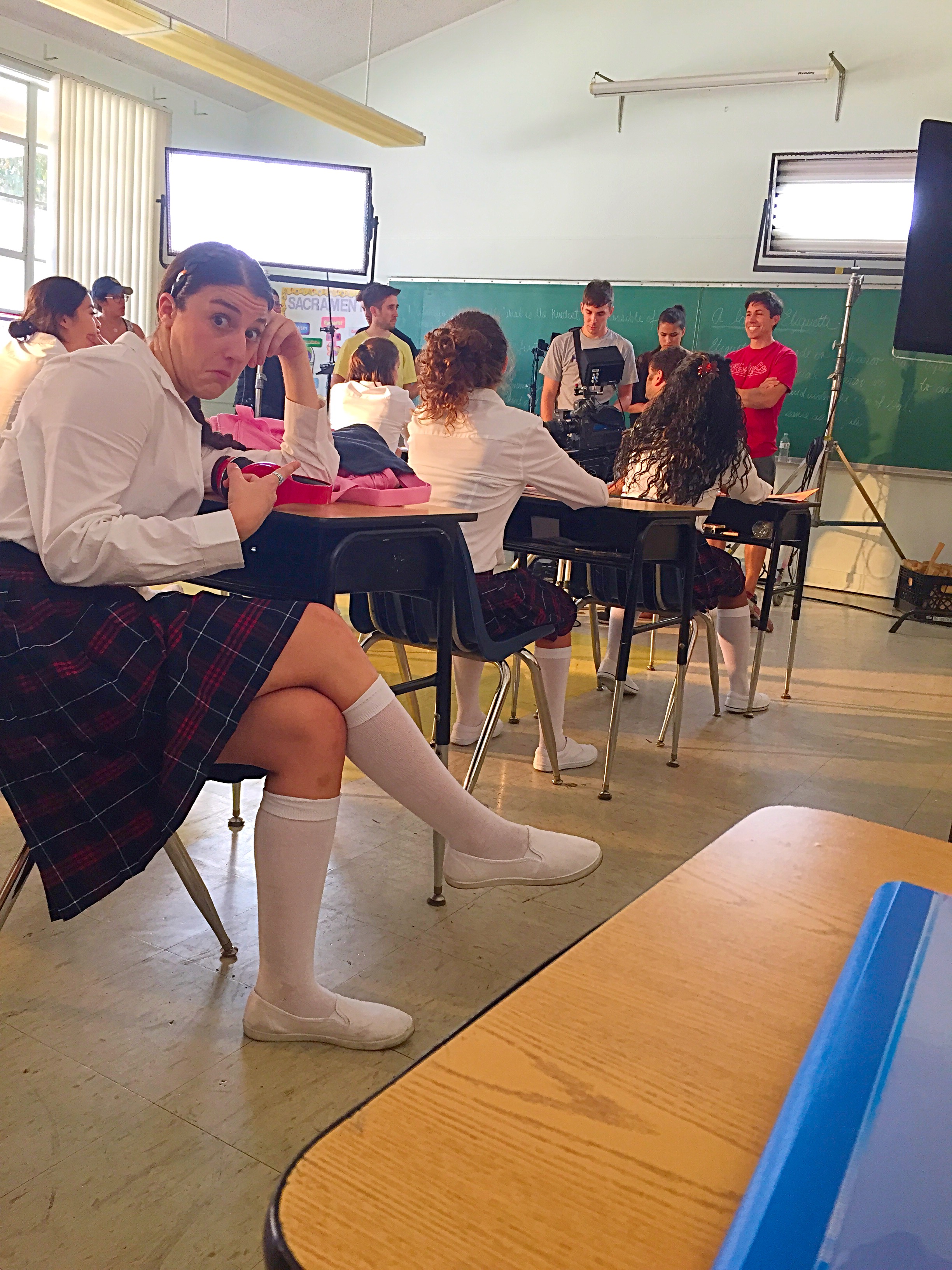 Mary Rachel as a featured dancer/catholic school girl in the feature film 'Breaking Legs'