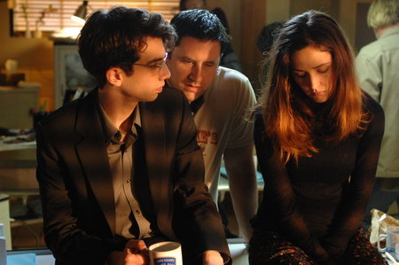 Jay Baruchel, Rose Byrne and Chaz Thorne in Just Buried (2007)