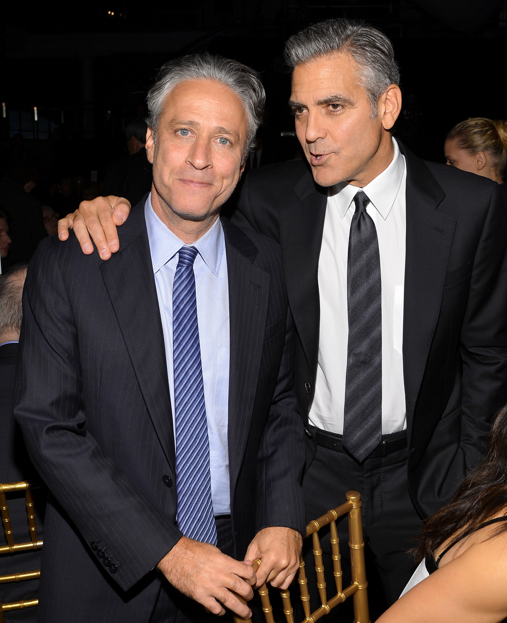George Clooney and Jon Stewart