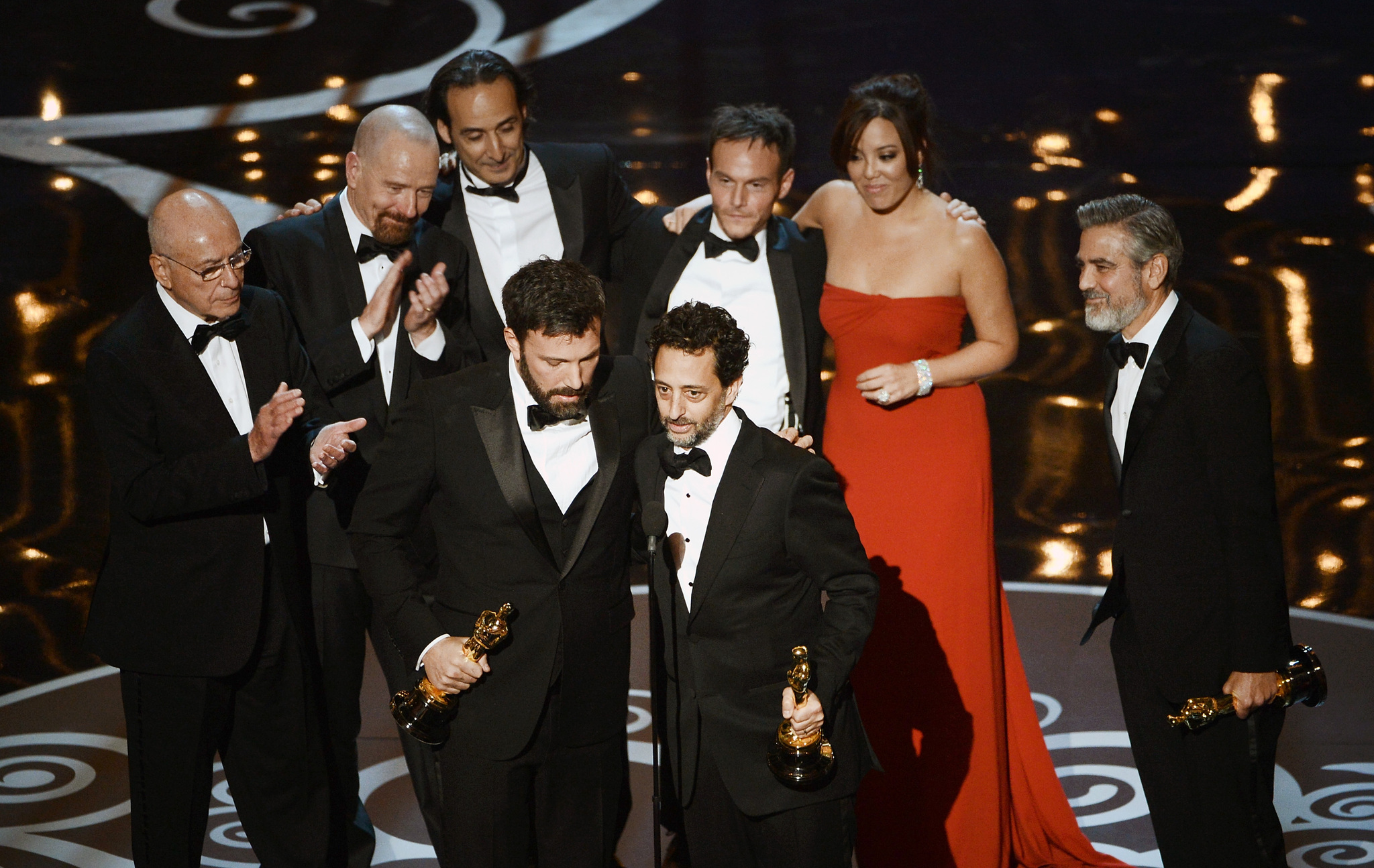 George Clooney, Ben Affleck, Alan Arkin, Bryan Cranston and Grant Heslov at event of The Oscars (2013)