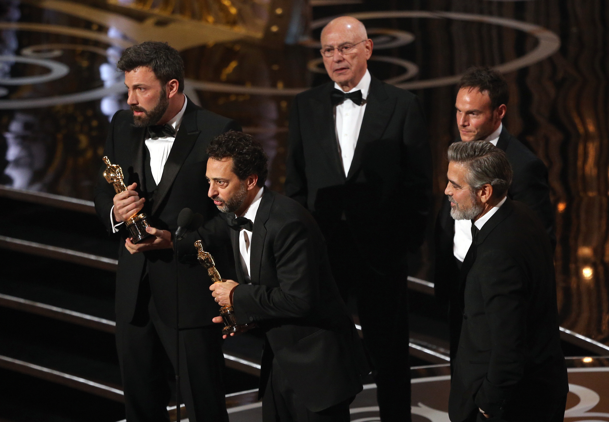 George Clooney, Ben Affleck, Alan Arkin and Grant Heslov at event of The Oscars (2013)
