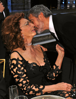 Sophia Loren and George Clooney