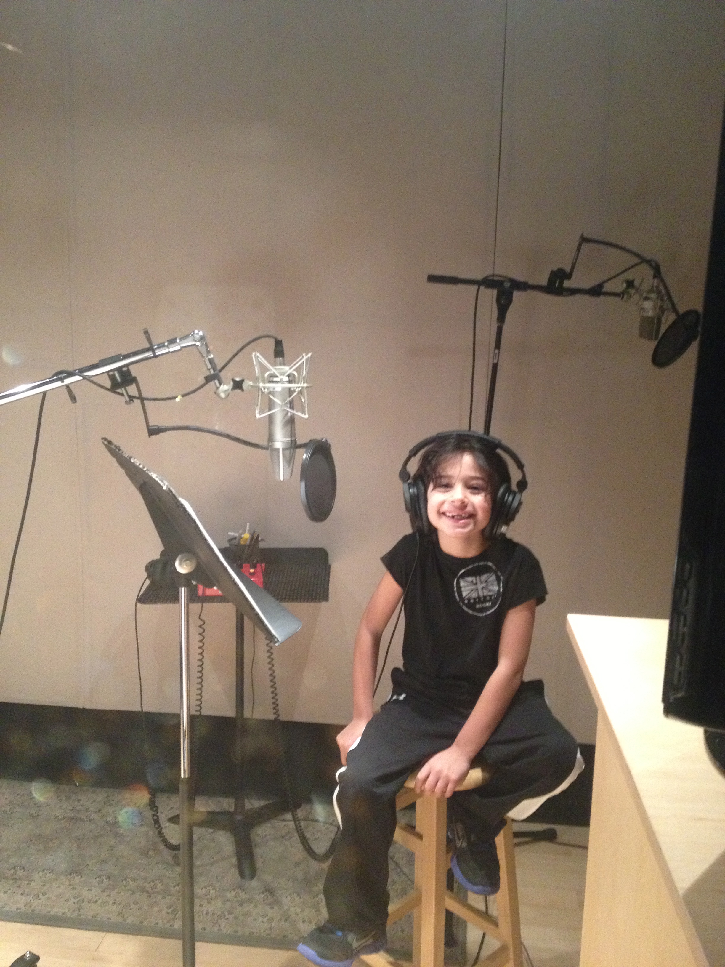 Jesse in the recording studio for his new show on Nickelodeon