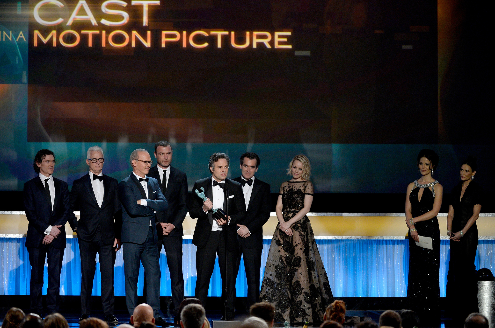 Demi Moore, Michael Keaton, Liev Schreiber, Billy Crudup, Brian d'Arcy James, Mark Ruffalo, John Slattery and Rachel McAdams