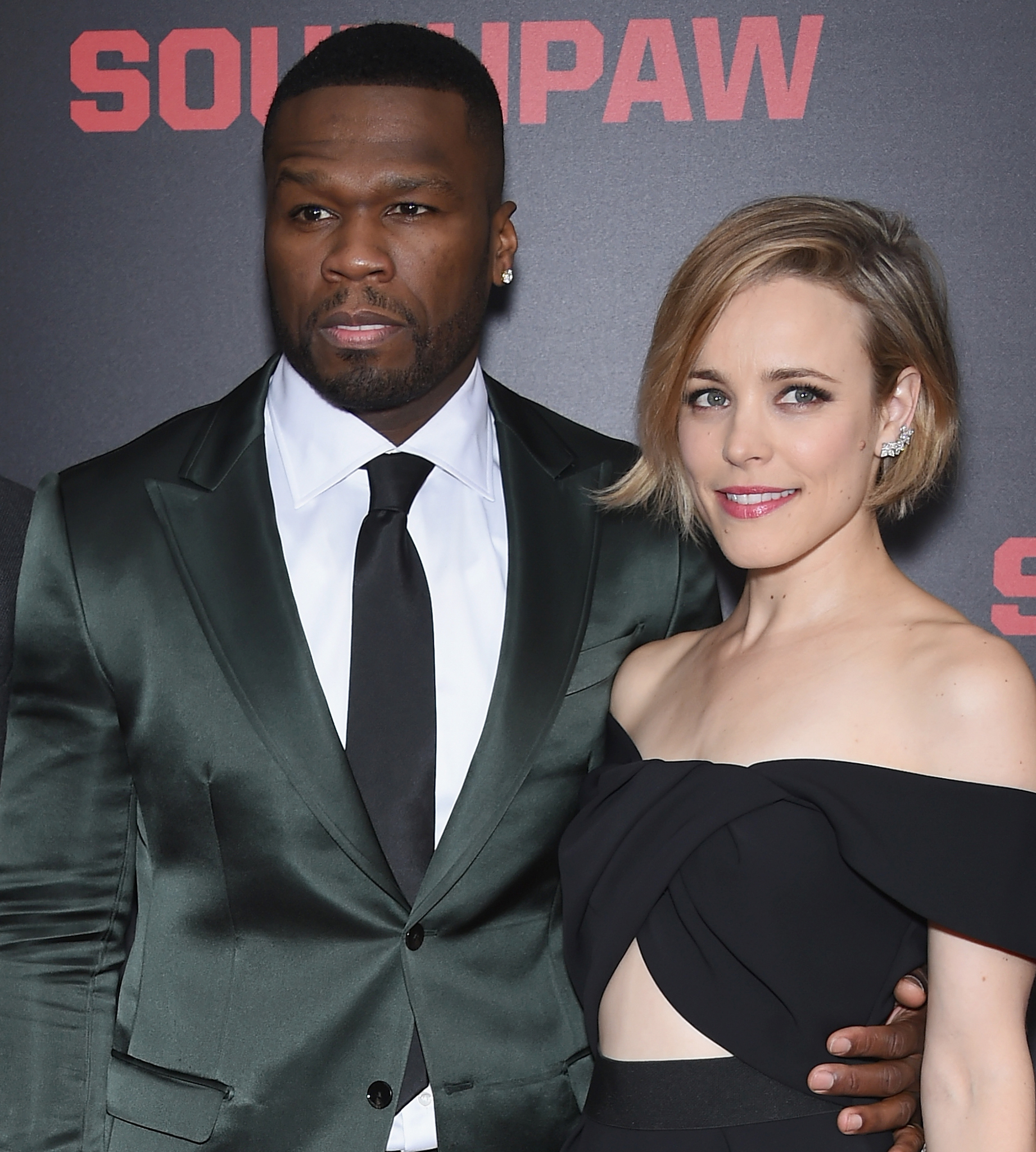 Rachel McAdams and 50 Cent at event of Southpaw (2015)