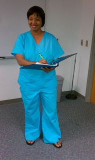Nicole on set of student film Memories playing role of Nurse.