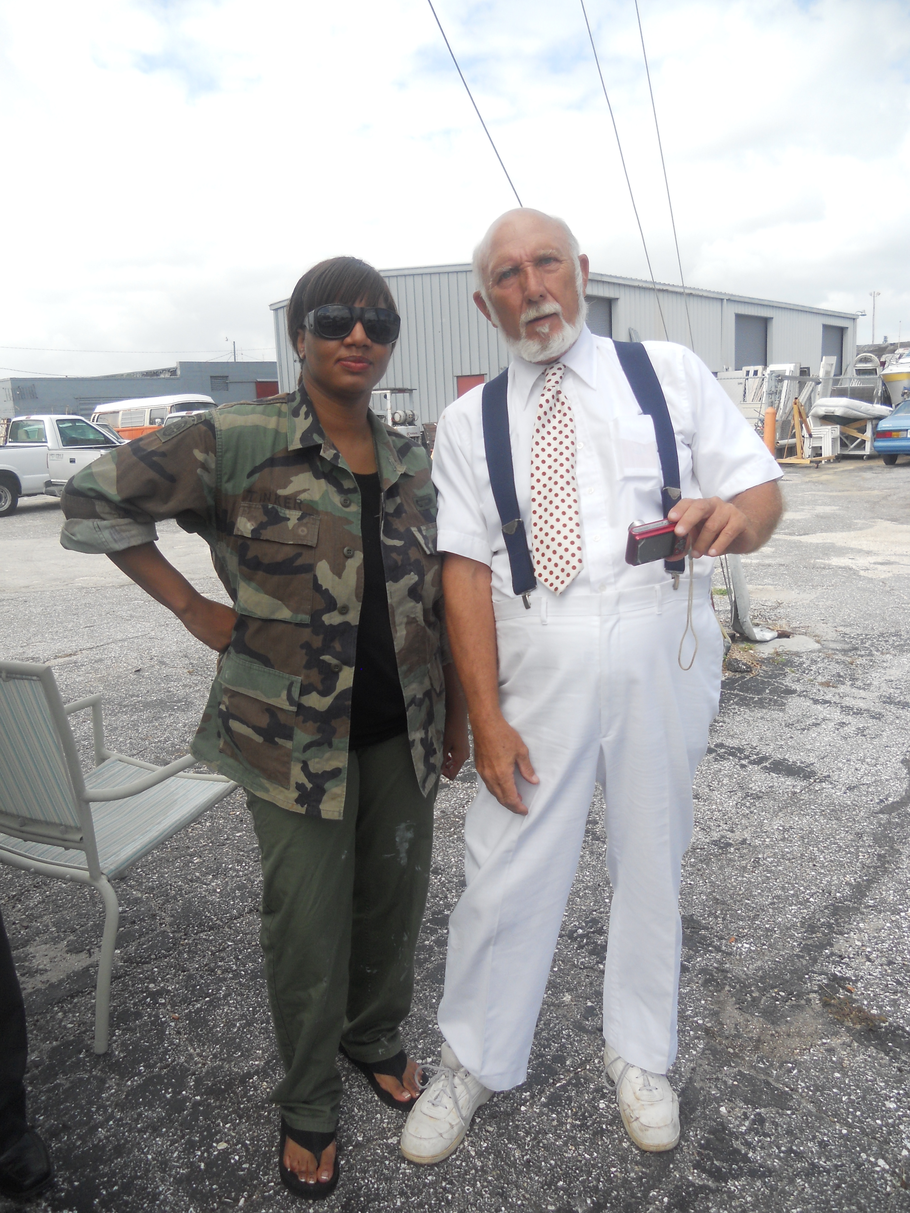 Nicole and actor Gordon Tobul on set of feature film She's A Spy which was filmed South Florida and has been screened for audiences at local theaters.
