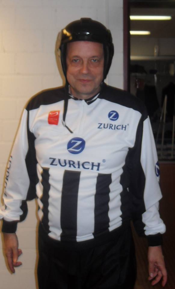 Freigeist van Tazzy playing the role of an ice hockey ref in a web advertising for the Zürich Insurance Group on 5th October 2014 in Küsnacht, canton of Zürich, Switzerland.