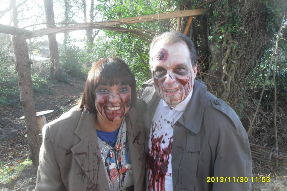 Freigeist van Tazzy with his wife Deidre Müller during the shooting of the horror short film 