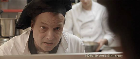 Freigeist van Tazzy playing the choleric chef Schiller in the Swiss short film 
