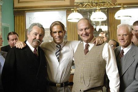 Malcolm McDowell, Jim Caviezel and Brett Rice in Bobby Jones: Stroke of Genius (2004)