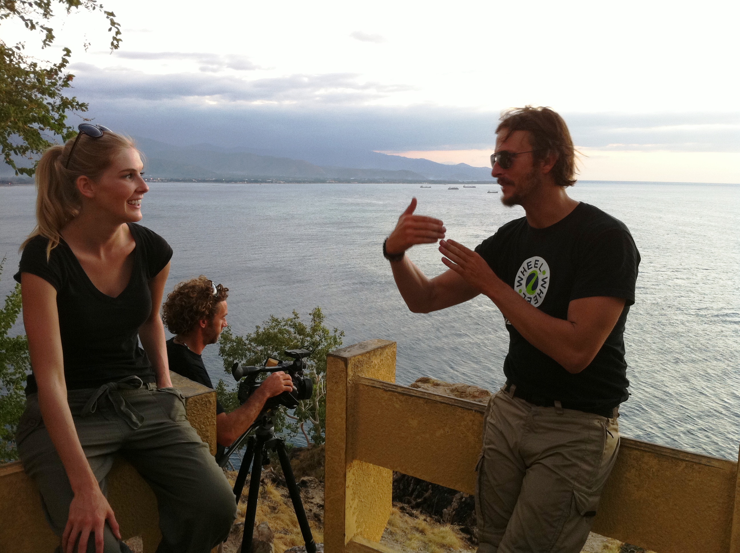 Filming with Caroline Pemberton in East Timor for Wheel2Wheel