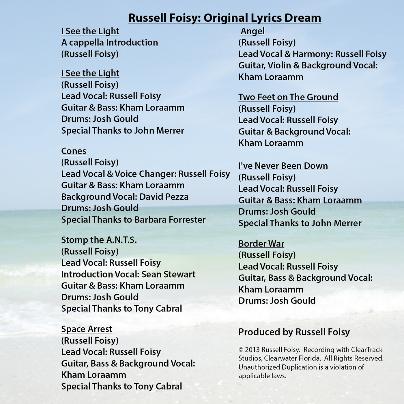 Original Lyrics Dream Song List
