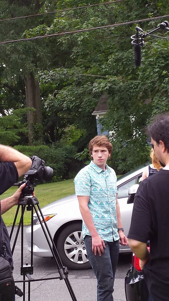 Aaron Latta- Morissette, on set being filmed for the Feature Film 