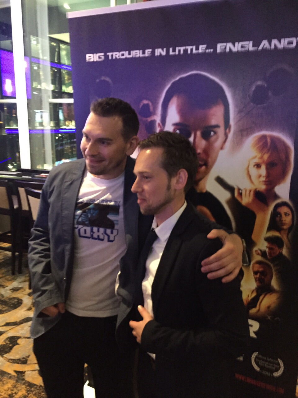 Ben Lettieri with producer David Freedman at 'The Liberator' world premiere, Southend-on-sea Film Festival 2015.