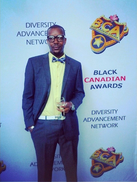 Award nominee, Al McFoster arriving on the red carpet at the 2014 Black Canadian Awards