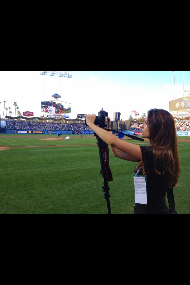 Shooting Yankee baseball documentary at Dodgers Stadium