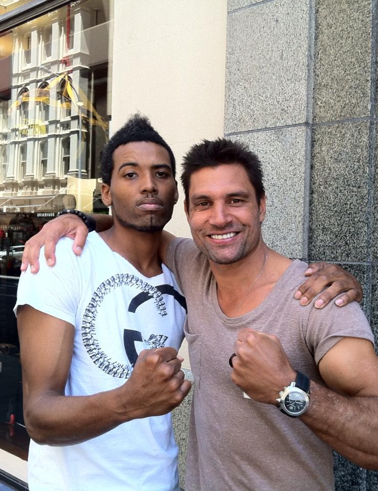 Myself and Manu Bennett (Crixus) visiting in between filming on 