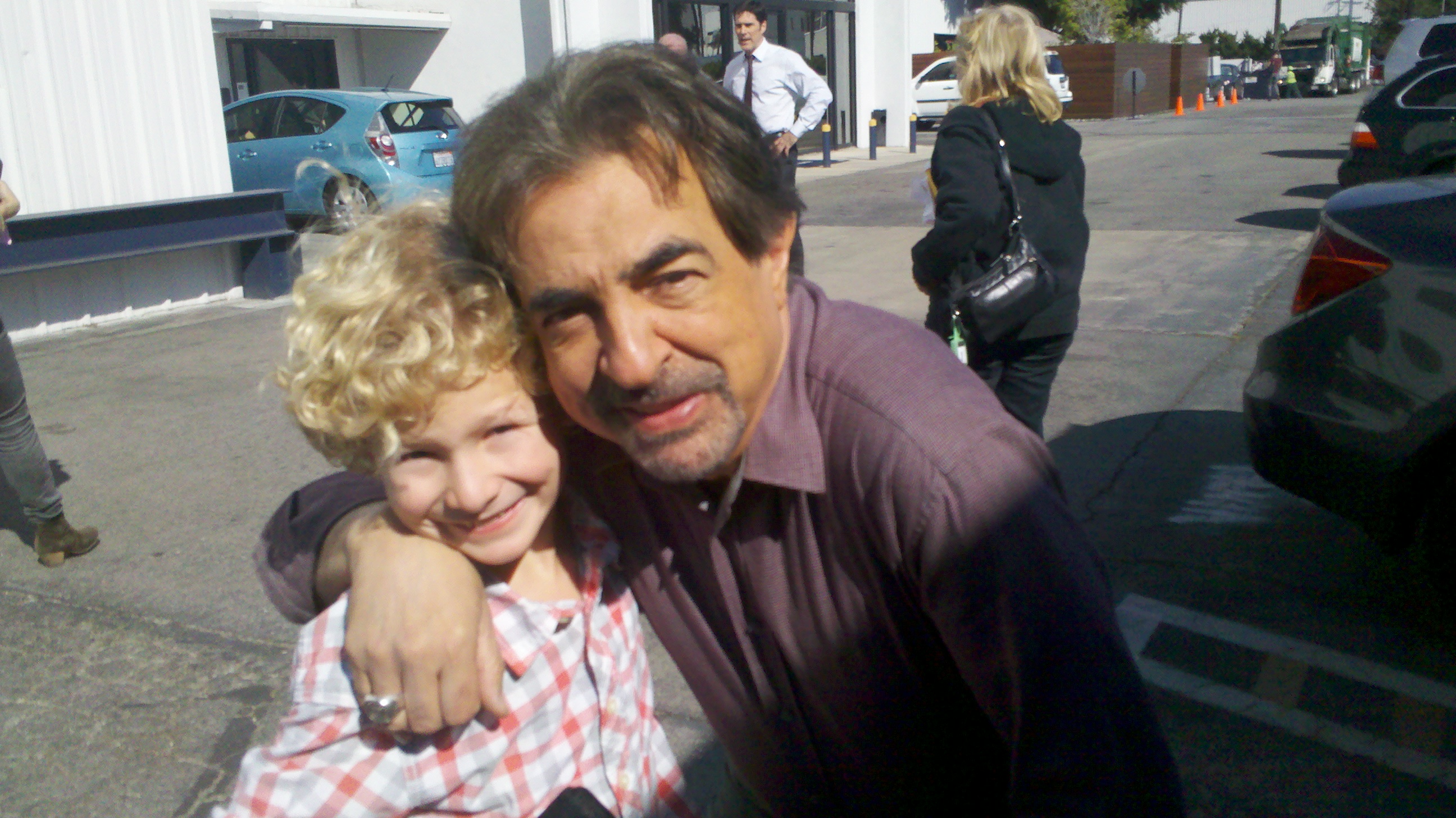 Marcus & Joe Mantegna on set at Criminal Minds