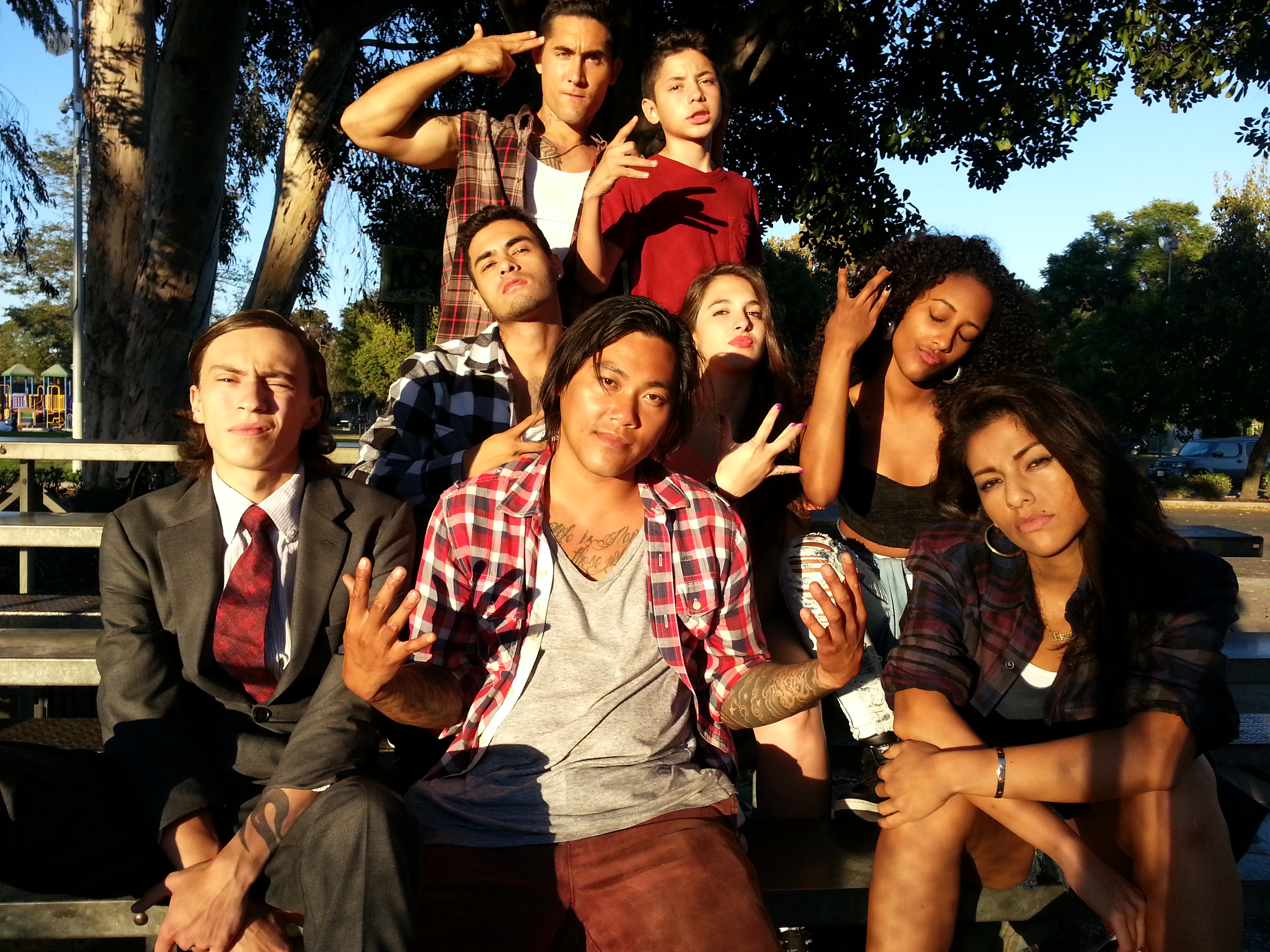 Zak Dayne, Gabriel Chavarria, Tracy Perez, Keir Gilchrist, and Steven Fernandez on Set of 