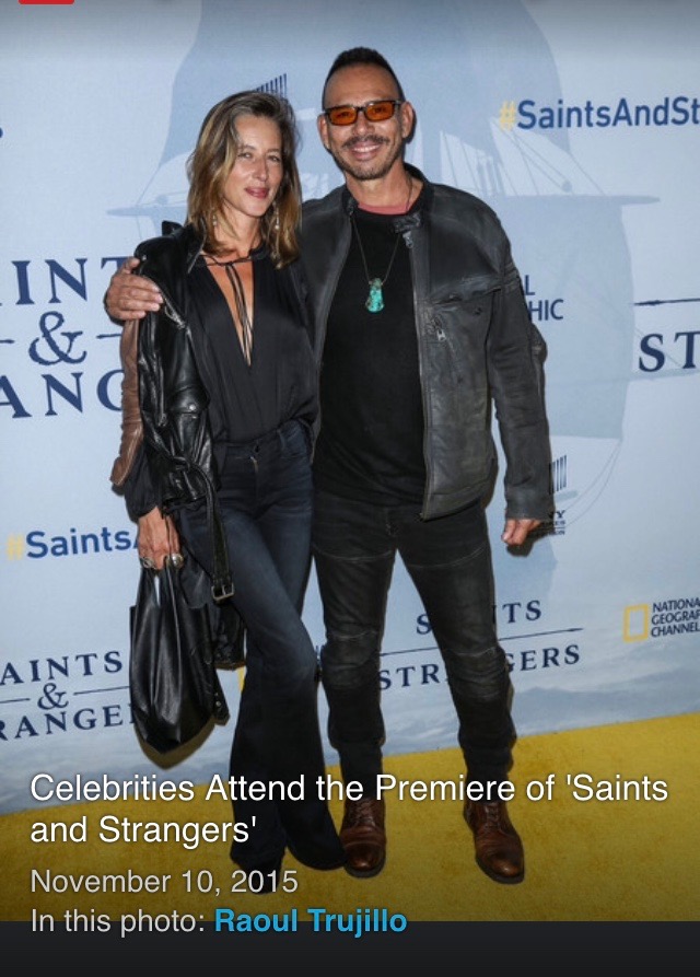 LA premiere of Saints and Strangers. Raoul Max Trujillo and Michele Martin-Coyne