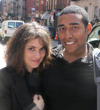 Winona Rider and Justin Michael Woods on the set of The Letter.