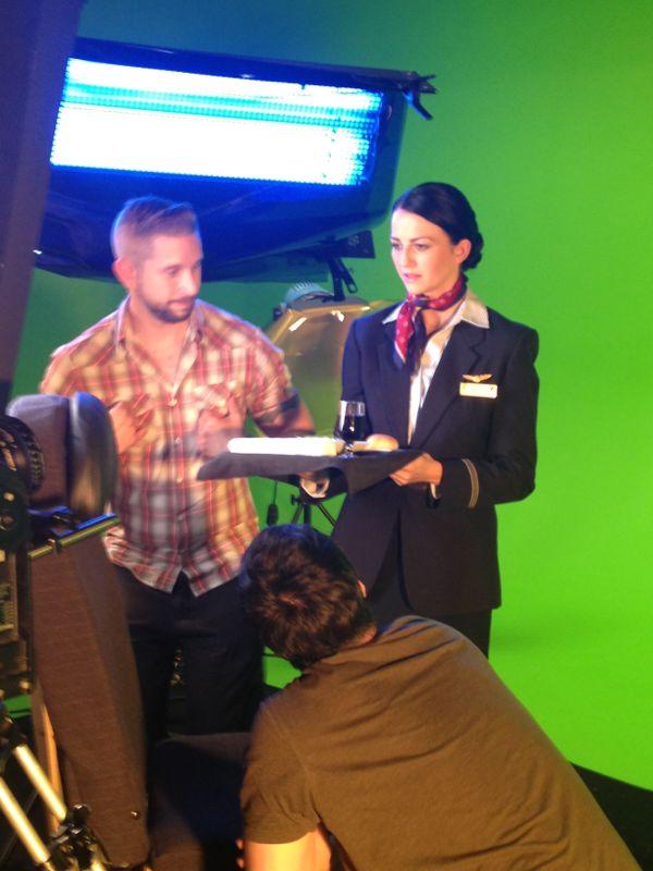 on set shooting for American Airlines