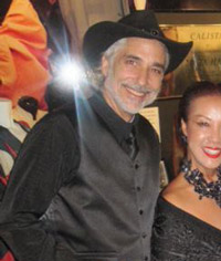 Kung Fu Cowboy meets Sue Wong at David Carradine's Hollywood Museum exhibit opening. I also met David's daughter Calista Carradine who has been a student of mine ever since.
